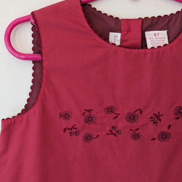 Ring Around the Rosie Raspberry Embroidered Cutout Sleeveless Lined Dress 4T - Picture 4 of 10